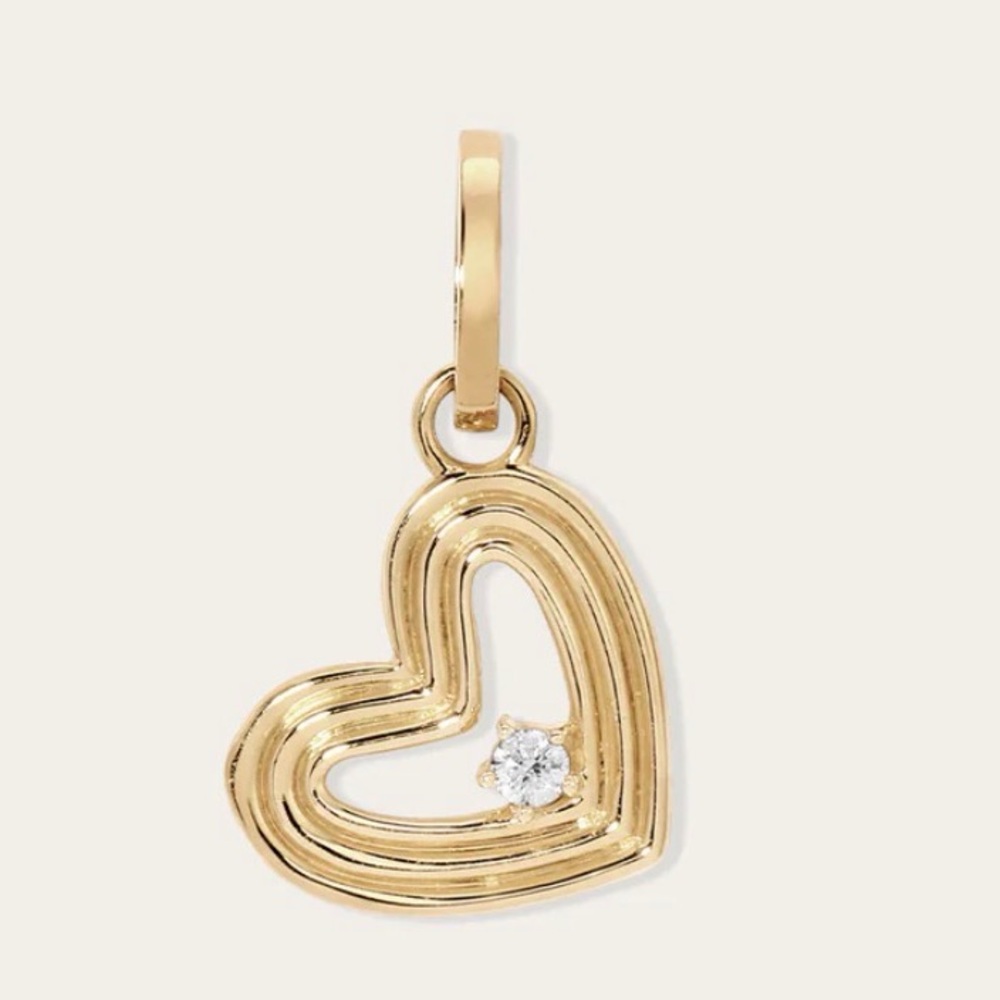 Gold Heart Necklace with Diamond Accent